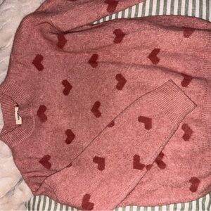ADORA Pink Heart Pattern Sweater
